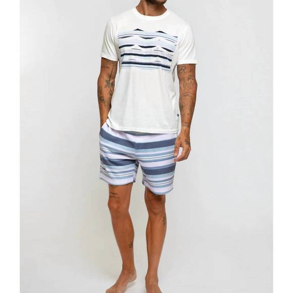 NEW SOL ANGELES mens bay stripe short in blue/white - Picture 4 of 4